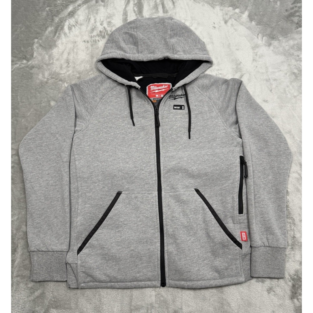 Milwaukee M12 Heated Hoodie Sweatshirt Mens Medium Gray Workwear Jacket Only